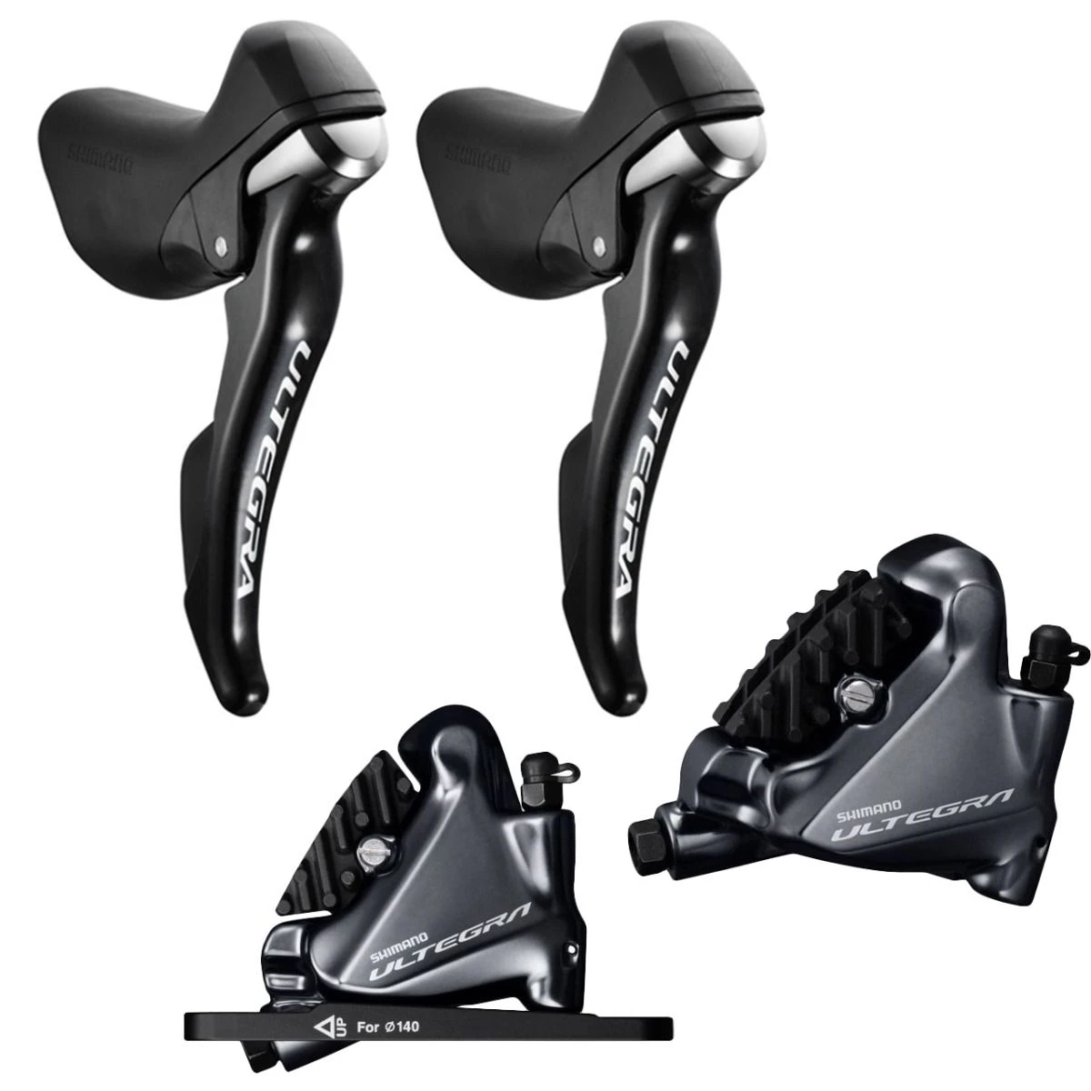 Shimano Ultegra R8020 STI Disc Shifterset Incl. Remklauwen 3 Shimano Ultegra R8020 STI Disc Shifterset Incl. Remklauwen