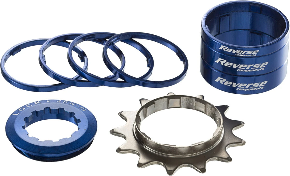 Reverse Singlespeed Kit 13T Tandwiel + 7 Spacers - Blauw 3 Reverse Singlespeed Kit 13T Tandwiel + 7 Spacers - Blauw